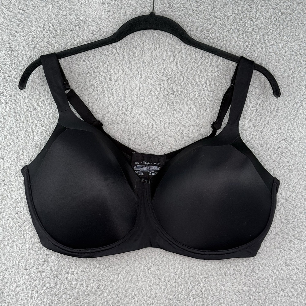 Playtex Women's Secrets Wire-Free Balconette Bra No Slip No Ride-Up Black 42DD